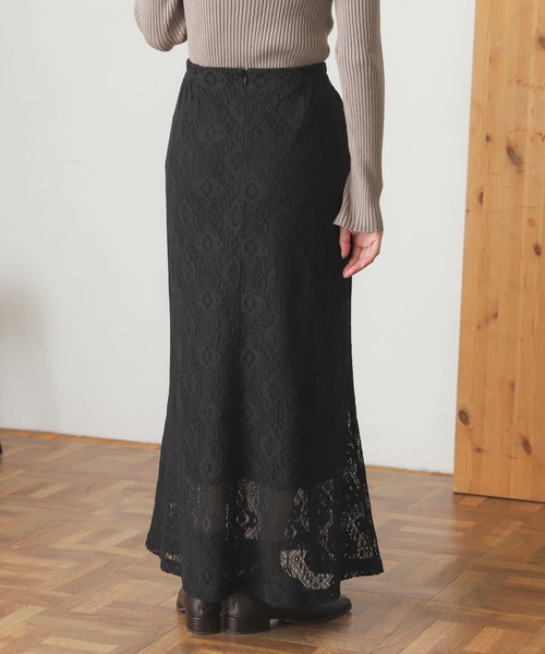 SENSE OF PLACE by URBAN RESEARCH（センスオブプレイスバイアーバンリサーチ）の「コットンレースナロースカート（スカート・レディース・ブラック/アイボリー・ONE）」の16枚目の写真
