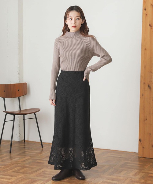 SENSE OF PLACE by URBAN RESEARCH（センスオブプレイスバイアーバンリサーチ）の「コットンレースナロースカート（スカート・レディース・ブラック/アイボリー・ONE）」の18枚目の写真
