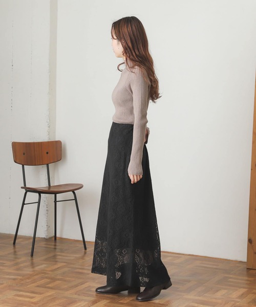 SENSE OF PLACE by URBAN RESEARCH（センスオブプレイスバイアーバンリサーチ）の「コットンレースナロースカート（スカート・レディース・ブラック/アイボリー・ONE）」の21枚目の写真