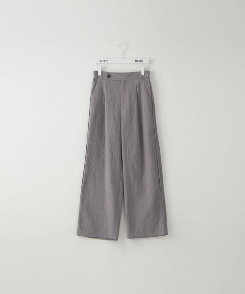 CITEN（シテン）の「＜CITEN（シテン）＞ダブルガーゼ タックワイドパンツ（その他パンツ・レディース・ライトグレー/オフホワイト・M/S）」の2枚目の写真