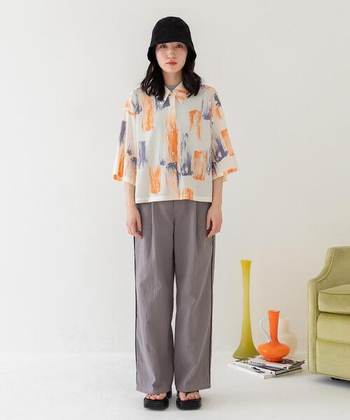 CITEN（シテン）の「＜CITEN（シテン）＞ダブルガーゼ タックワイドパンツ（その他パンツ・レディース・ライトグレー/オフホワイト・M/S）」の18枚目の写真