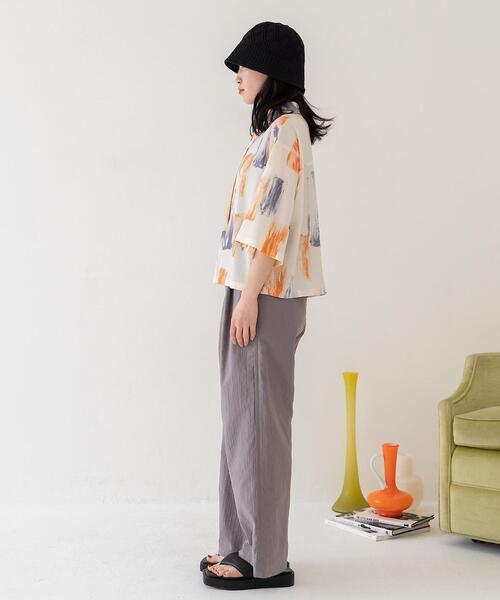 CITEN（シテン）の「＜CITEN（シテン）＞ダブルガーゼ タックワイドパンツ（その他パンツ・レディース・ライトグレー/オフホワイト・M/S）」の19枚目の写真