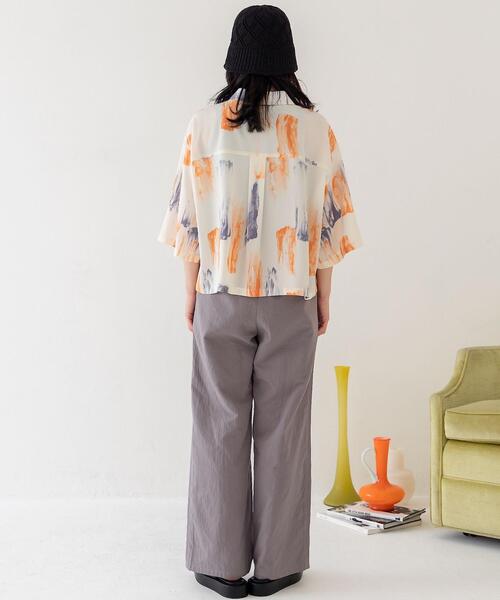 CITEN（シテン）の「＜CITEN（シテン）＞ダブルガーゼ タックワイドパンツ（その他パンツ・レディース・ライトグレー/オフホワイト・M/S）」の20枚目の写真