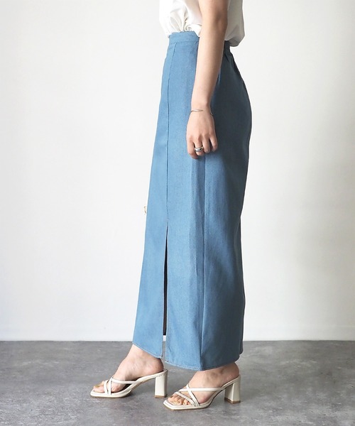 Riberry(リベリー)の「デニムスリットタイトスカート(デニムスカート・レディース・ブルー/インディゴブルー・MEDIUM)」の16枚目の写真