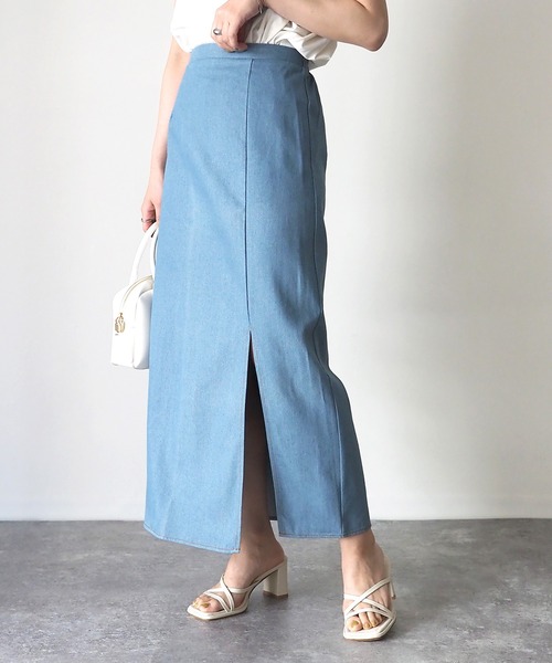 Riberry(リベリー)の「デニムスリットタイトスカート(デニムスカート・レディース・ブルー/インディゴブルー・MEDIUM)」の15枚目の写真