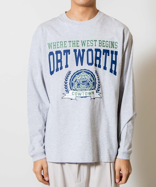 WEGO（ウィゴー）の「WEGO/カレッジプリントロンT（Tシャツ/カットソー・メンズ・ダークグリーン/ネイビー/オートミール/杢グレー・SMALL/MEDIUM/LARGE）」の15枚目の写真