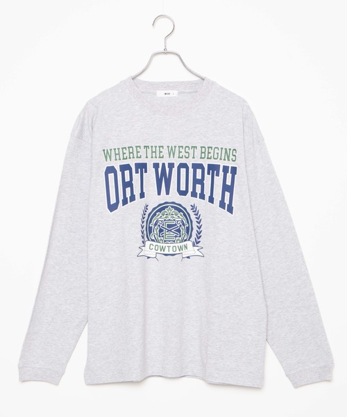 WEGO（ウィゴー）の「WEGO/カレッジプリントロンT（Tシャツ/カットソー・メンズ・ダークグリーン/ネイビー/オートミール/杢グレー・SMALL/MEDIUM/LARGE）」の22枚目の写真