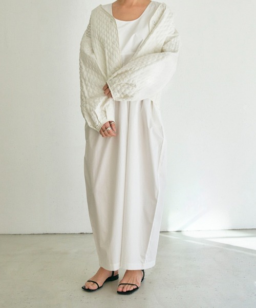 OUTERSUNSET（アウターサンセット）の「quilting jacket（ダウンジャケット/コート・レディース・ホワイト/ブラック・FREE）」の4枚目の写真