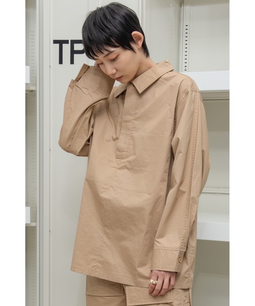 THEATRE PRODUCTS（シアタープロダクツ）の「ハイカウントコットンツイルプルオーバー（シャツ/ブラウス・レディース・ブラック/ベージュ/カーキ・FREE）」の11枚目の写真