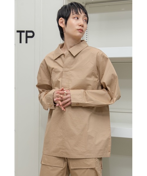 THEATRE PRODUCTS（シアタープロダクツ）の「ハイカウントコットンツイルプルオーバー（シャツ/ブラウス・レディース・ブラック/ベージュ/カーキ・FREE）」の12枚目の写真