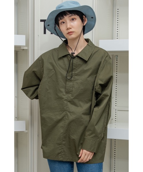 THEATRE PRODUCTS（シアタープロダクツ）の「ハイカウントコットンツイルプルオーバー（シャツ/ブラウス・レディース・ブラック/ベージュ/カーキ・FREE）」の14枚目の写真