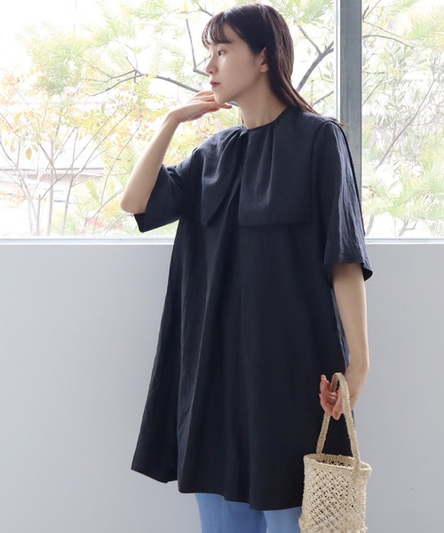yuni（ユニ ）の「cotton/cupra/Linenローンchorus collar tunic 