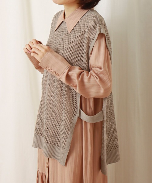 libelle more(リベル モア)の「サイドオープン 7Gメッシュベスト(ベスト・レディース・ベージュ/グリーン/モカ・M)」の3枚目の写真