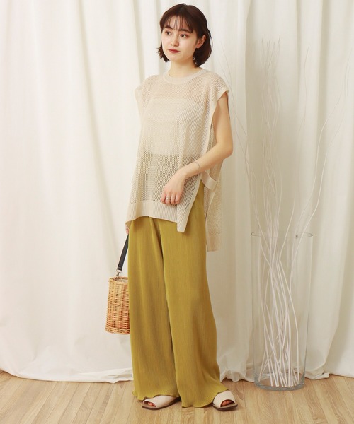 libelle more(リベル モア)の「サイドオープン 7Gメッシュベスト(ベスト・レディース・ベージュ/グリーン/モカ・M)」の4枚目の写真