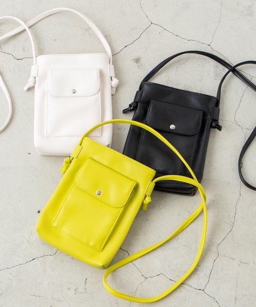 WEGO（ウィゴー）の「WEGO/マルチミニポシェット（ショルダーバッグ・レディース・ブラック/オフホワイト/ライム・FREE）」の22枚目の写真