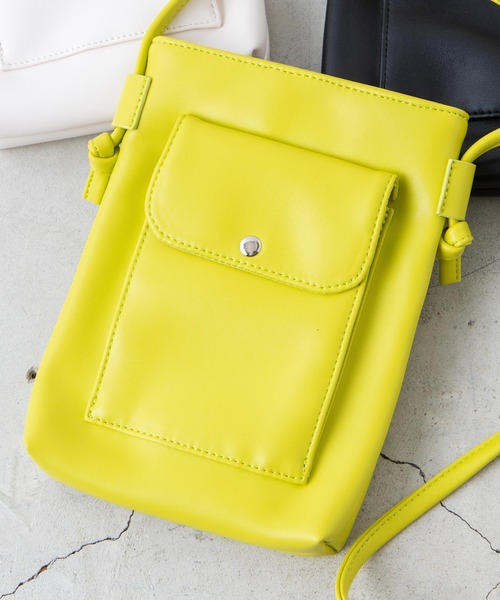 WEGO（ウィゴー）の「WEGO/マルチミニポシェット（ショルダーバッグ・レディース・ブラック/オフホワイト/ライム・FREE）」の10枚目の写真