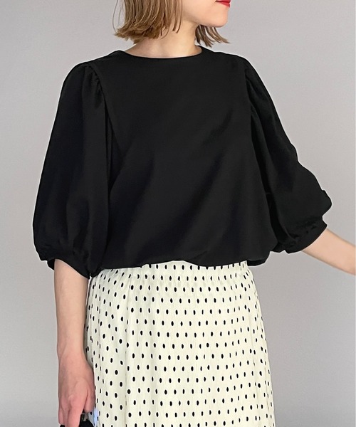 PICCIN（ピッチン）の「バルーンスリーブプルオーバー（Tシャツ/カットソー・レディース・ライトグレー/ブラック/ピンク・M/L）」の2枚目の写真