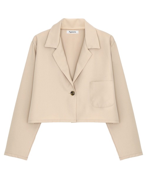 Figments(フィグメンツ)の「クロップドテーラードジャケット(テーラードジャケット・レディース・ブラック/ベージュ・FREE)」の7枚目の写真