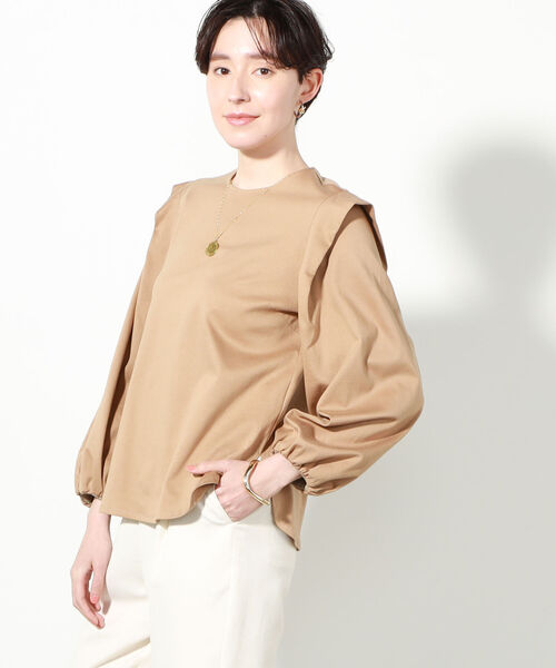 NOLLEY’S(ノーリーズ)の「ポンチ肩タックプルオーバーカットソー(Tシャツ/カットソー・レディース・ブラック/オフホワイト/キャメル・38)」の14枚目の写真