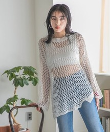 JEANASIS | ホールメッシュアシメプルオーバーLS/281503(ニット/セーター)
