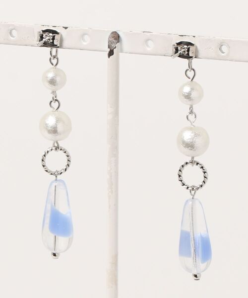 tone(トーン)の「【-lensa-】ドロップビーズでカジュアルピアス(クリアブルー)(MA)(ピアス(両耳用)・レディース・ブルー・FREE)」の7枚目の写真