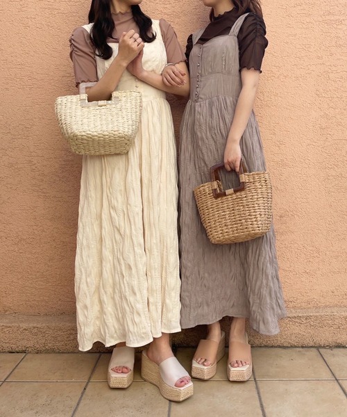 one after another NICE CLAUP（ワンアフターアナザーナイスクラップ）の「雑材かごBag（かごバッグ・レディース・アイボリー/その他1・FREE）」の13枚目の写真