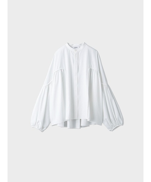 美品 MIESROHE ウォッシャブル パウダータッチギャザーフレアブラウス MIESROHE（ミースロエ）の「washableパウダータッチギャザー