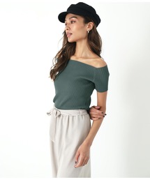 ANAP（アナップ）の「シンプルリブニットトップスカットソー（Tシャツ/カットソー）」