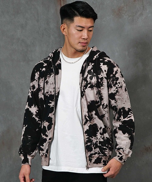BLACK by VANQUISH(ブラックバイバンキッシュ)の「タイダイZIPパーカー(パーカー・メンズ・ブラック・M/L/XL)」の4枚目の写真