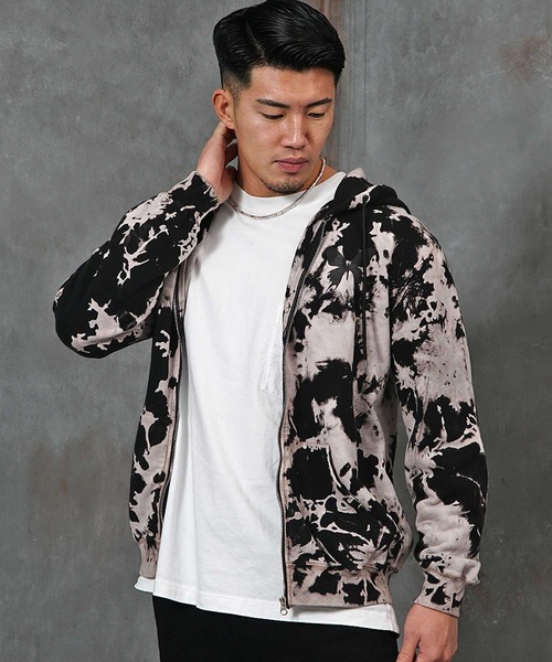 BLACK by VANQUISH(ブラックバイバンキッシュ)の「タイダイZIPパーカー(パーカー・メンズ・ブラック・M/L/XL)」の3枚目の写真