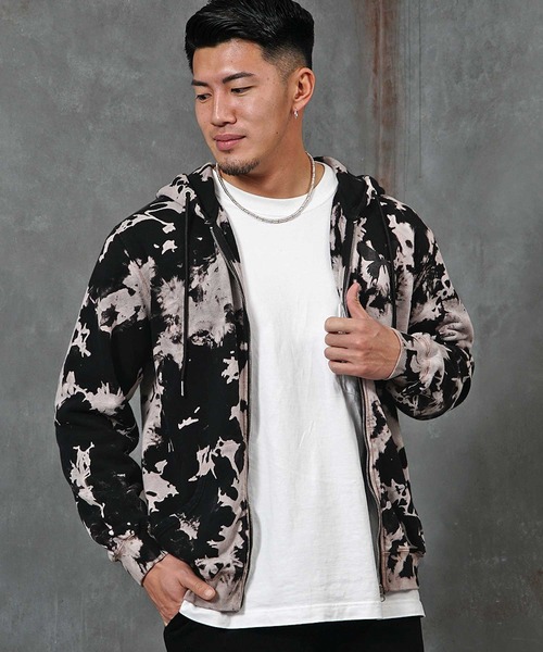 BLACK by VANQUISH(ブラックバイバンキッシュ)の「タイダイZIPパーカー(パーカー・メンズ・ブラック・M/L/XL)」の7枚目の写真