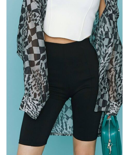 EMODA（エモダ）の「フィットハーフパギンス（レギンス/スパッツ・レディース・ブラック/ブラウン・FREE）」の2枚目の写真