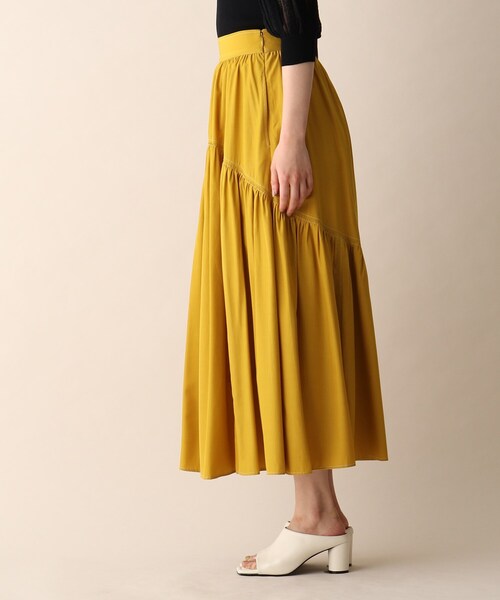 OPAQUE.CLIP（オペークドットクリップ）の「◆バイカラーステッチフレアスカート（スカート・レディース・ホワイト系7/ブラック系4/イエロー系9・36/38）」の5枚目の写真