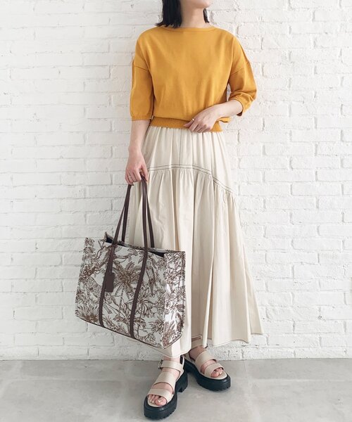 OPAQUE.CLIP（オペークドットクリップ）の「◆バイカラーステッチフレアスカート（スカート・レディース・ホワイト系7/ブラック系4/イエロー系9・36/38）」の15枚目の写真