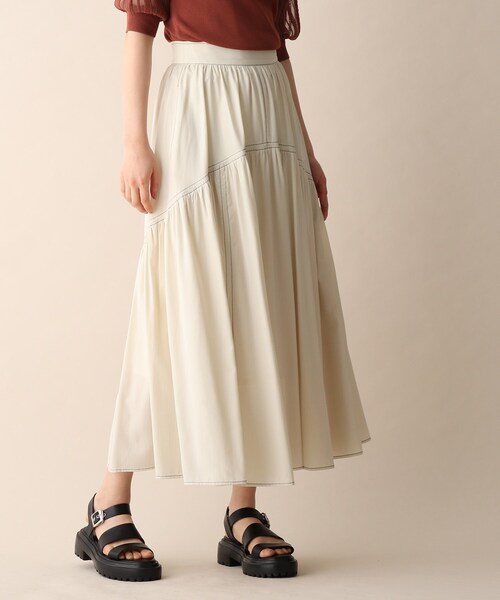 OPAQUE.CLIP（オペークドットクリップ）の「◆バイカラーステッチフレアスカート（スカート・レディース・ホワイト系7/ブラック系4/イエロー系9・36/38）」の21枚目の写真