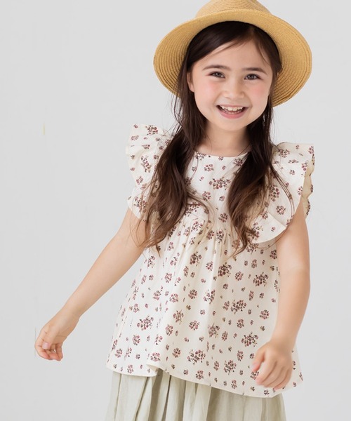 chil2（チルツー）の「布帛フリルTシャツ（Tシャツ/カットソー・キッズ・B/A/F/C/E/D/H/G/J/I・100cm/130cm/120cm/90cm/140cm/110cm/80ｃｍ）」の2枚目の写真