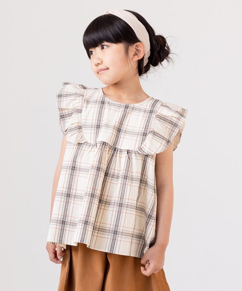 chil2（チルツー）の「布帛フリルTシャツ（Tシャツ/カットソー・キッズ・B/A/F/C/E/D/H/G/J/I・100cm/130cm/120cm/90cm/140cm/110cm/80ｃｍ）」の6枚目の写真