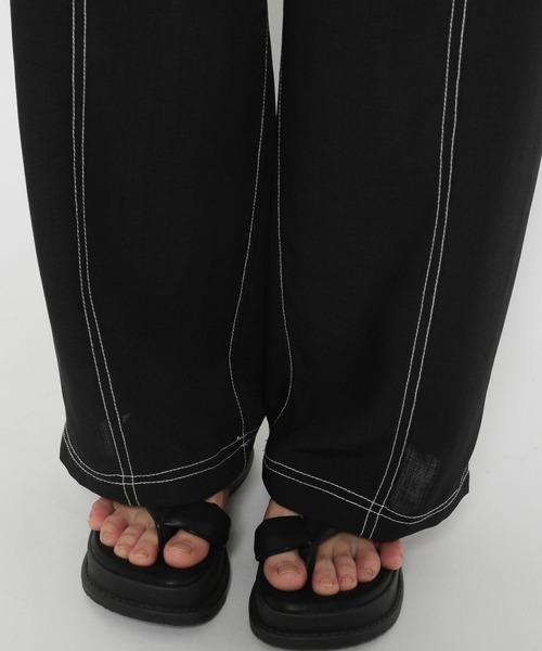 PAGEBOY（ページボーイ）の「ステッチルーズパンツ（その他パンツ・レディース・オフホワイト/ブラック/パープル系その他・FREE）」の6枚目の写真