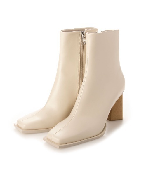 EVOL(イーボル)の「【EVOL】ウッドヒールスクエアブーツ IT9882(ブーツ・レディース・ブラック/ブラウン/アイボリー/モカ/ブラック×ブラック・22.5cm/23.5cm/24.5cm/23.0cm/24.0cm/25.0cm/22.0cm)」の2枚目の写真