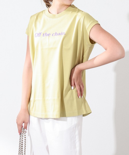 OUVRAGE CLASSE（ウヴラージュクラス）の「フレンチスリーブプリントT（Tシャツ/カットソー・レディース・ホワイト/ベージュ/イエロー/ブラック・FREE）」の4枚目の写真