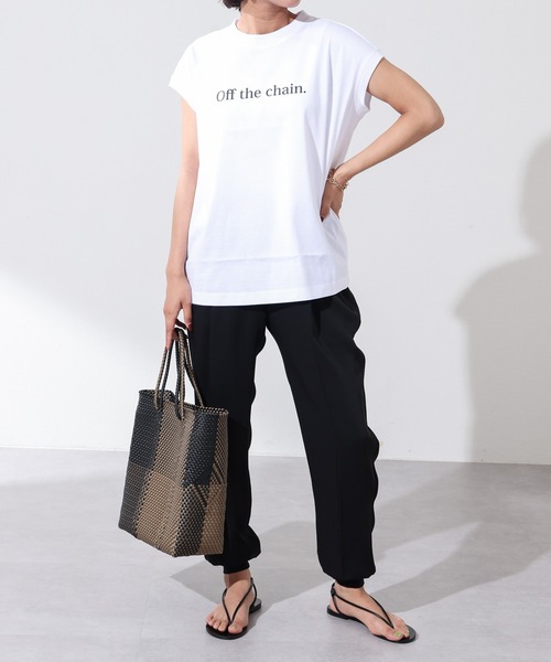 OUVRAGE CLASSE（ウヴラージュクラス）の「フレンチスリーブプリントT（Tシャツ/カットソー・レディース・ホワイト/ベージュ/イエロー/ブラック・FREE）」の5枚目の写真