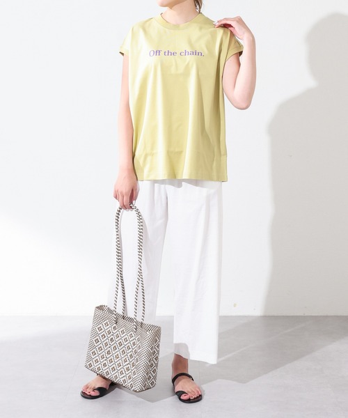 OUVRAGE CLASSE（ウヴラージュクラス）の「フレンチスリーブプリントT（Tシャツ/カットソー・レディース・ホワイト/ベージュ/イエロー/ブラック・FREE）」の18枚目の写真