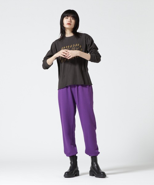 BEAVER(ビーバー)の「VESTI/ヴェスティ TOMMY PANTALONE FRENCH TERRY スウェットパンツ IT818TFT(スウェットパンツ・レディース・ホワイト/パープル/ネイビー/オレンジ・SMALL)」の16枚目の写真