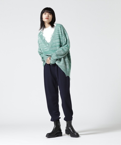 BEAVER(ビーバー)の「VESTI/ヴェスティ TOMMY PANTALONE FRENCH TERRY スウェットパンツ IT818TFT(スウェットパンツ・レディース・ホワイト/パープル/ネイビー/オレンジ・SMALL)」の14枚目の写真