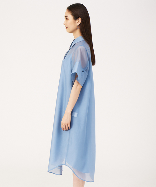 qualite（カリテ）の「シアーシャツワンピース（ワンピース・レディース・ブラック/ブルー・フリー）」の7枚目の写真