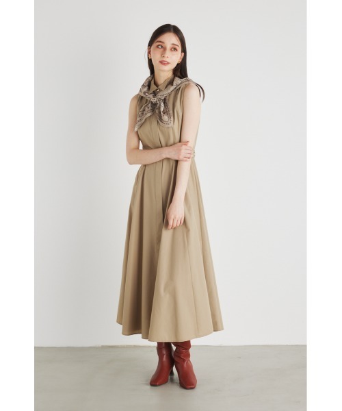 rienda（リエンダ）の「スカーフポイントフレアワンピース（ワンピース・レディース・ブラック/オレンジ/ベージュ・SMALL/MEDIUM）」の14枚目の写真
