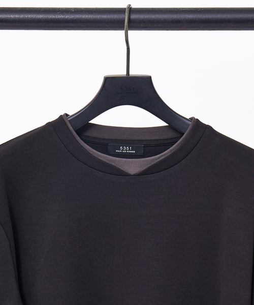 5351 POUR LES HOMMES(ゴーサンゴーイチプールオム)の「バックラインロングスリーブTシャツ(Tシャツ/カットソー・メンズ・ホワイト/ブラック/カーキ・44/46/48/50)」の7枚目の写真