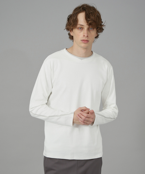 5351 POUR LES HOMMES(ゴーサンゴーイチプールオム)の「バックラインロングスリーブTシャツ(Tシャツ/カットソー・メンズ・ホワイト/ブラック/カーキ・44/46/48/50)」の13枚目の写真
