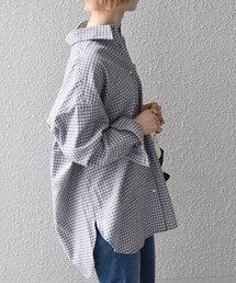 SHIPS any:〈ウォッシャブル〉フランネル ギンガム チェック ルーズ シャツ◇