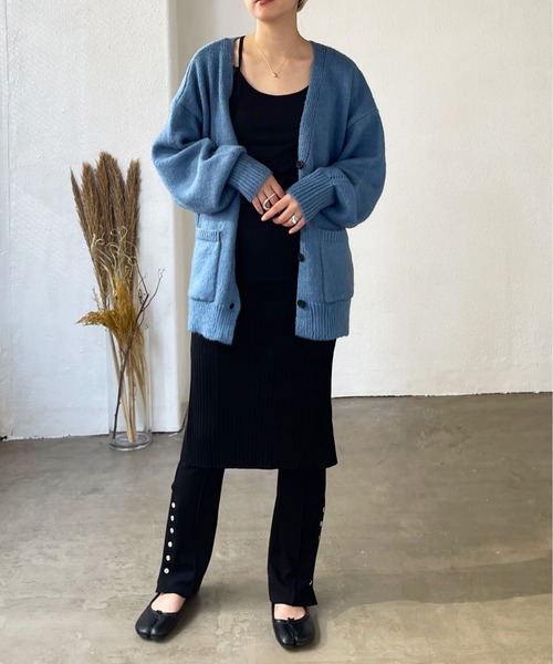 Shelly island（シェリーアイランド）の「サイドボタンリブパンツ（レギンス/スパッツ・レディース・ブラック・FREE）」の8枚目の写真